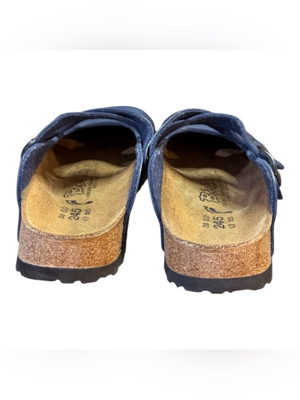 Birki’s by Birkenstock Dorian Navy Leather Mary Jane Clogs Women’s Size 7 - Picture 2 of 9